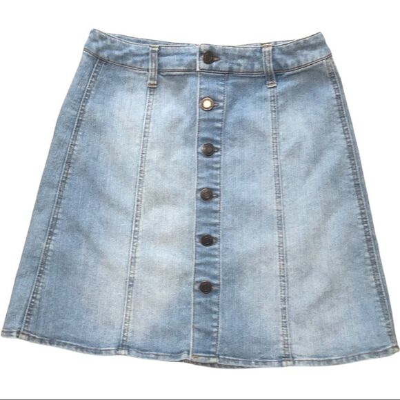 Mossimo button front blue Jean skirt size 4 0152 - Picture 1 of 4